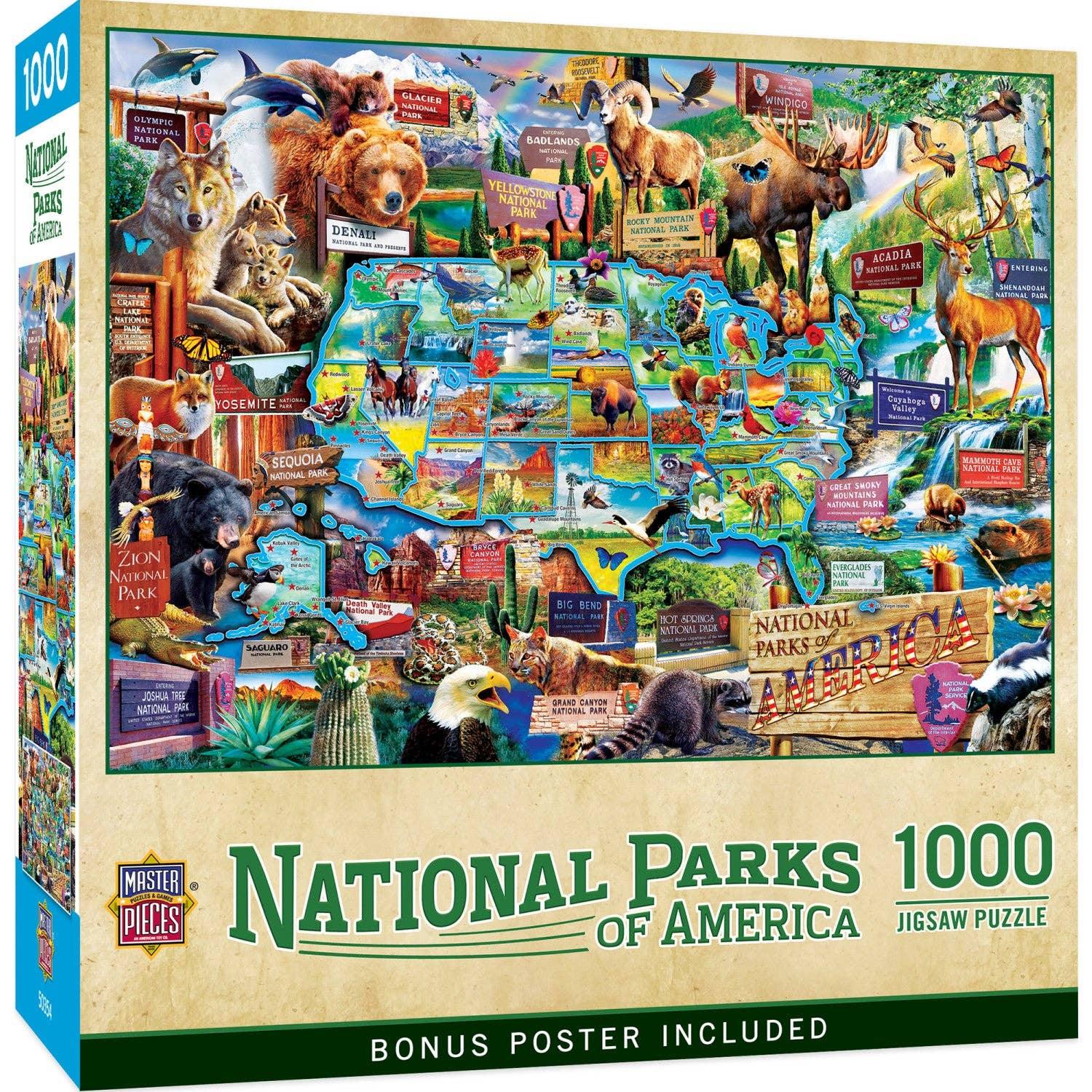 National Parks of America 1000 Piece Jigsaw Jigsaw Puzzle by Masterpieces Puzzles - BIG FRENCHIES