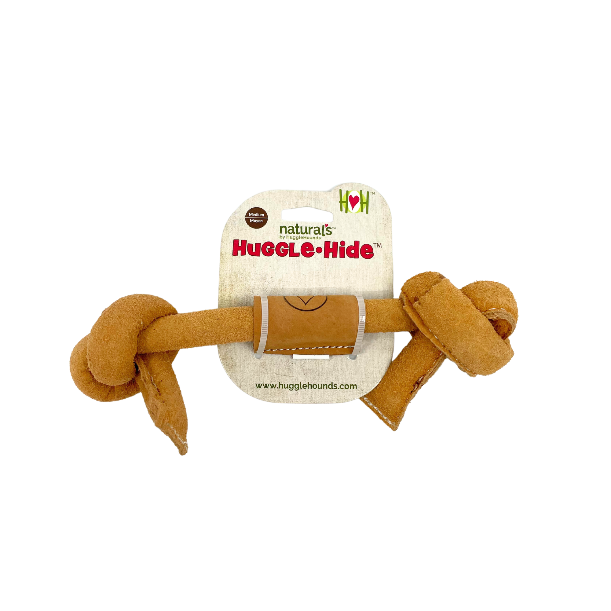 Huggle-Hide® Natural Leather Bone Dog Toy, 3 Pack - BIG FRENCHIES