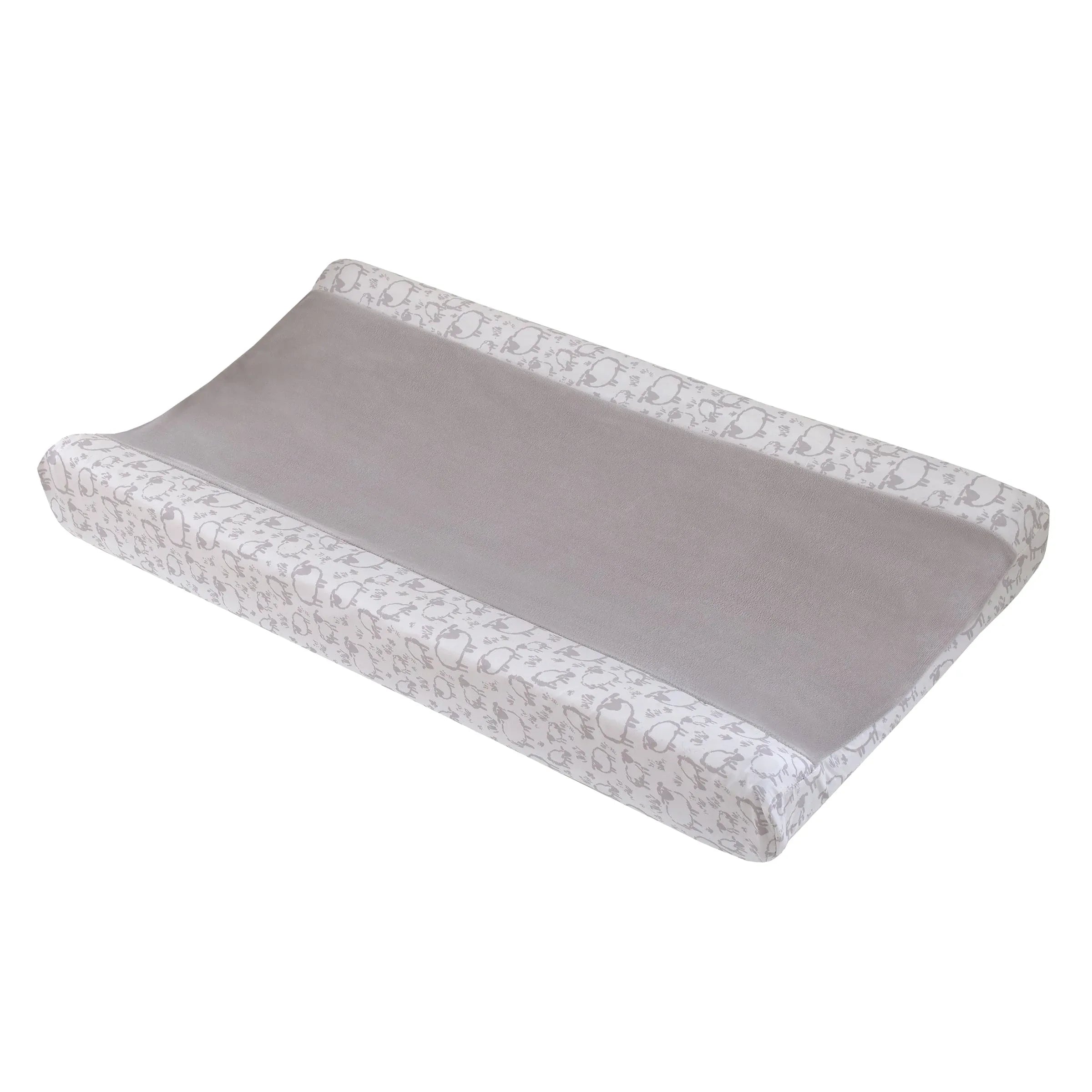 Together is Better White and Taupe Lamb Super Soft Changing Pad Cover - BIG FRENCHIES