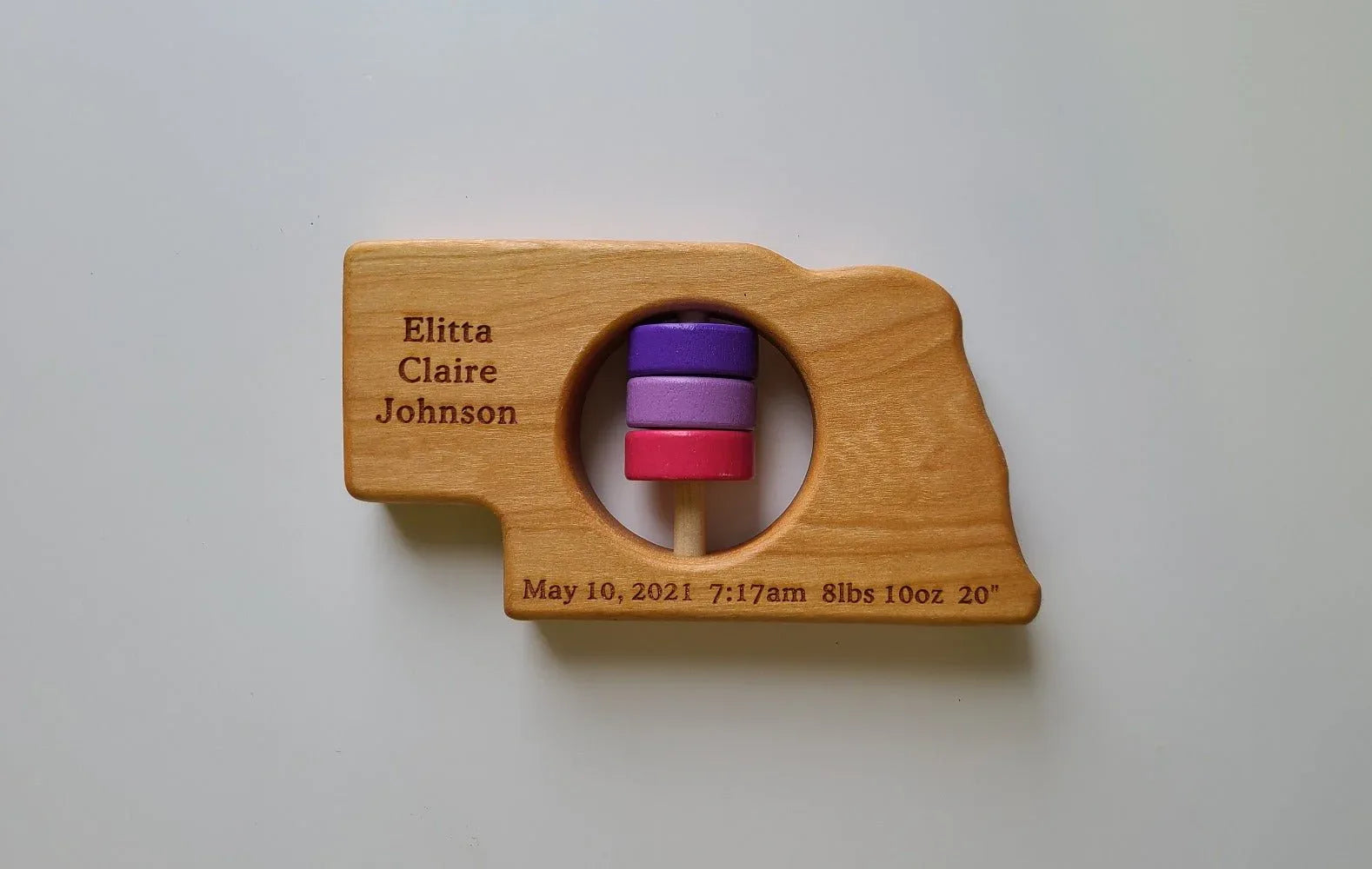 Nebraska State Wooden Baby Rattle™ - BIG FRENCHIES