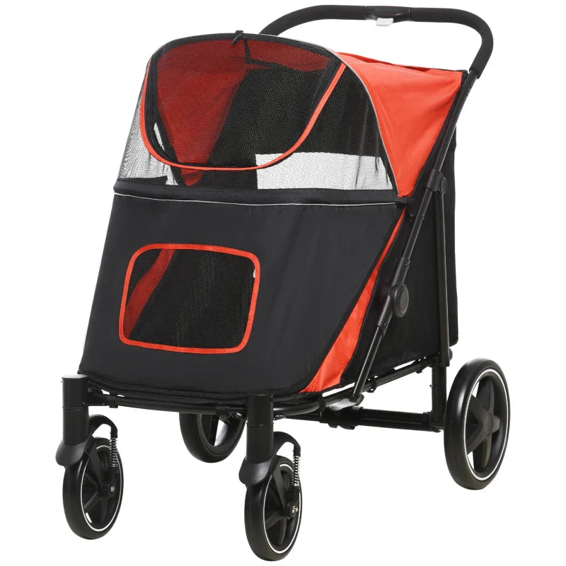 One-Click Foldable Stroller for Large Medium Small Dogs, Pet, Cats with Storage - BIG FRENCHIES