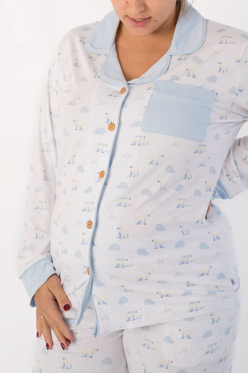 Polar Bear | Adult Button Pajama Top - BIG FRENCHIES