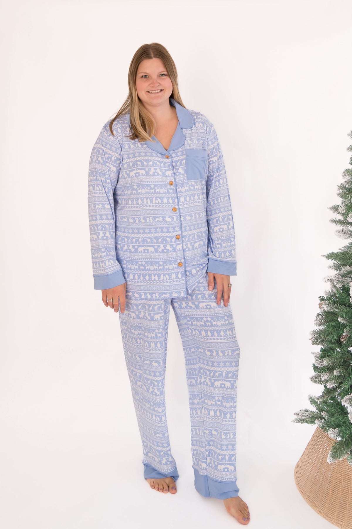 Arctic Fair Isle | Adult Button Pajama Top - BIG FRENCHIES