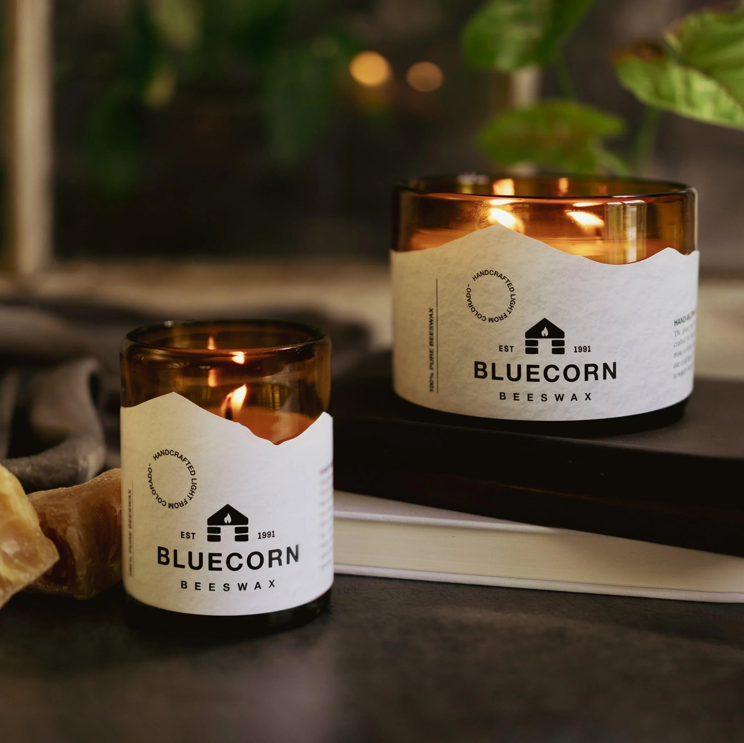 Pure Beeswax Candle in Blown Glass - BIG FRENCHIES