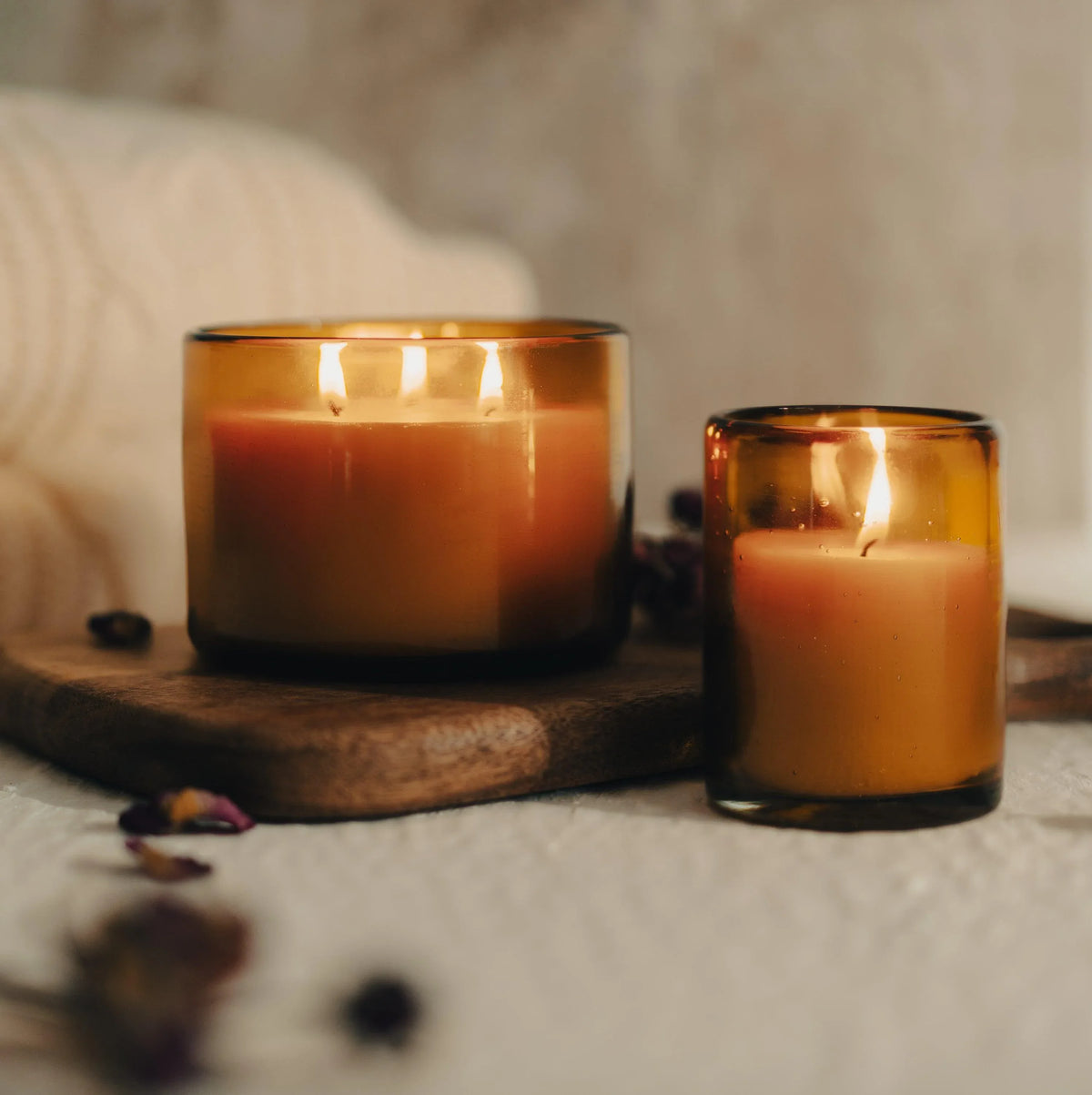Pure Beeswax Candle in Blown Glass - BIG FRENCHIES