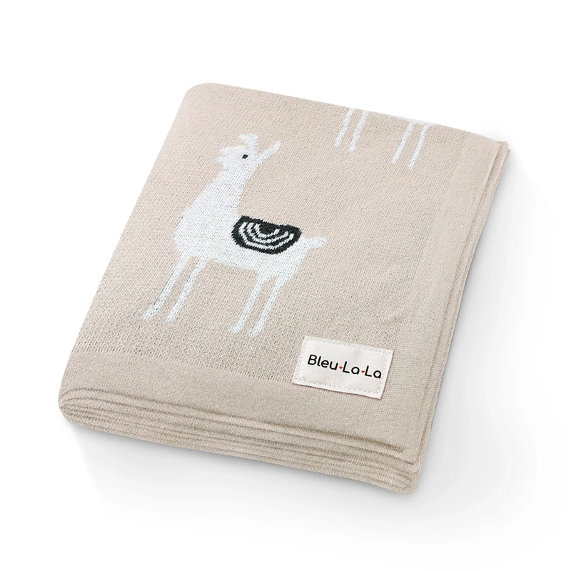 Luxury Knit Llama Swaddle Baby Blanket - BIG FRENCHIES