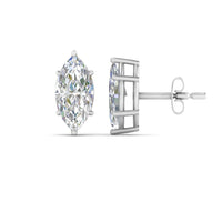 6 Prong Marquise Diamonds Solitaire Stud Earring in Basket Setting