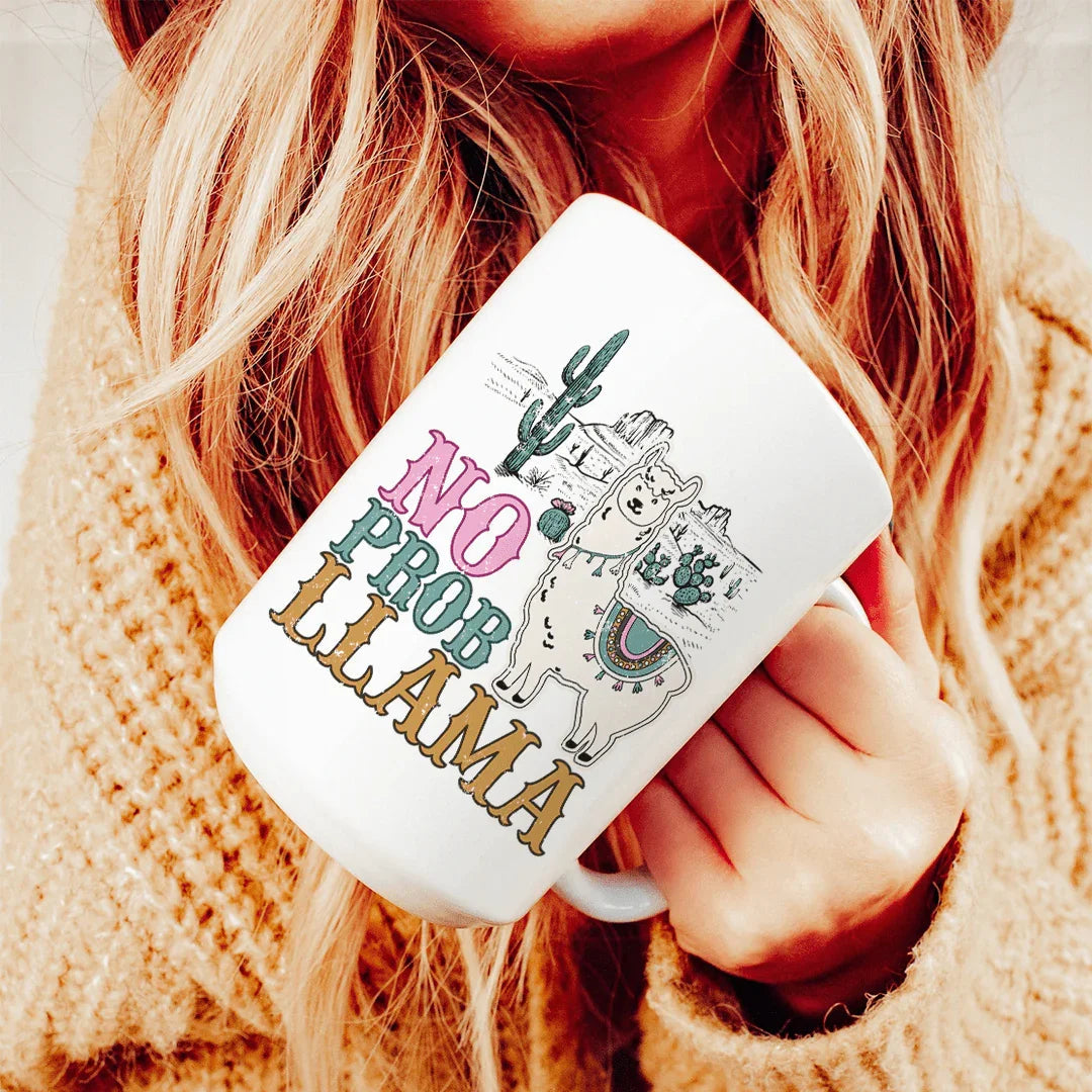 No Prob Llama Ceramic Mug 15 oz - BIG FRENCHIES