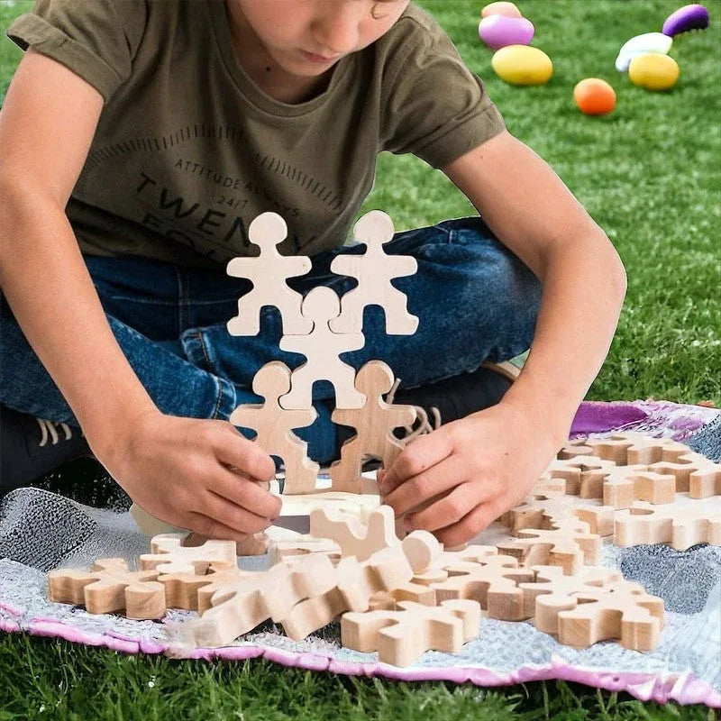 32-Piece Wooden Little Balancing People Stacking Set | Mindful Open-Ended Play - BIG FRENCHIES