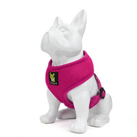 EcoBark Pink Dog Harness - Over-the-Head Soft Mesh Dog Vest Halter for Small to Medium Dogs and Puppies - BIG FRENCHIES