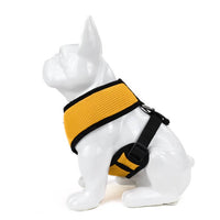 EcoBark Yellow Dog Harness - Over-the-Head Soft Mesh Dog Vest Halter for Small to Medium Dogs and Puppies - BIG FRENCHIES