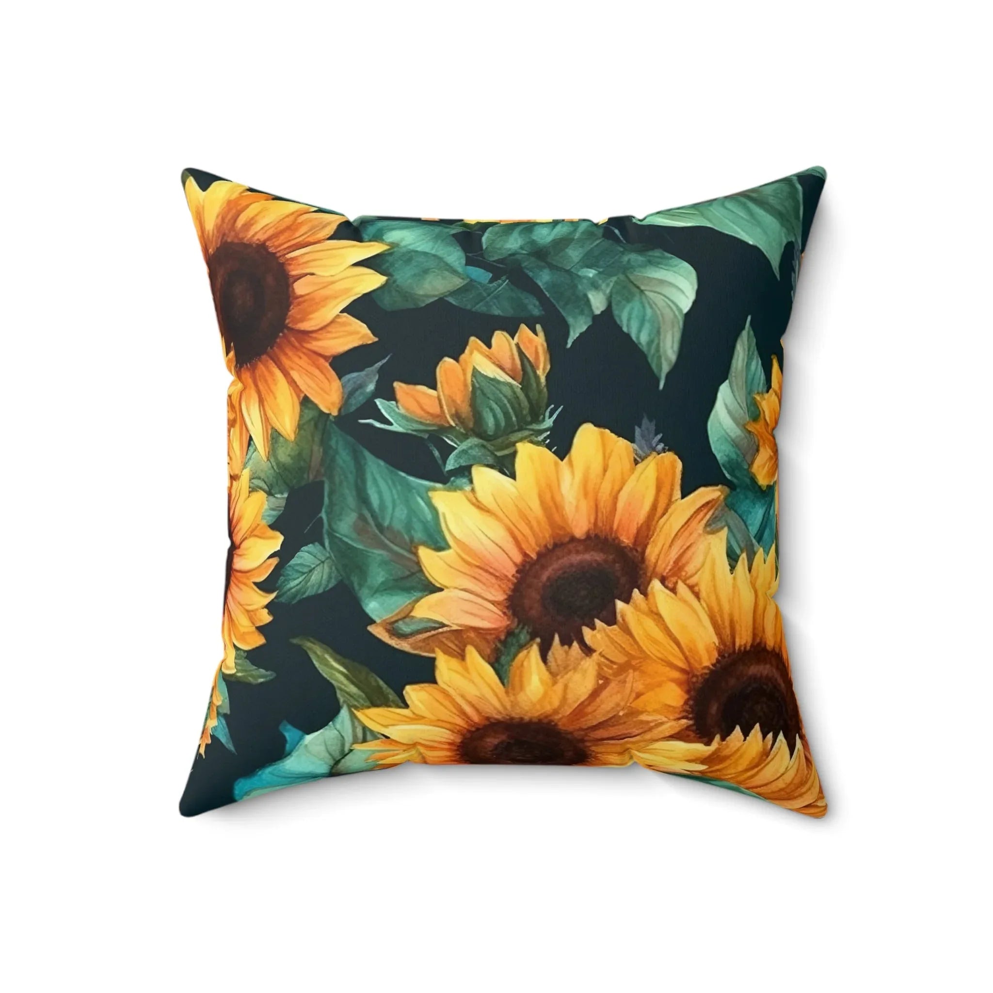 Nostalgic Cat Pillow for Fall: Watercolor Kitten, Boho Butterflies and Sunflowers - BIG FRENCHIES