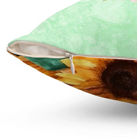 Nostalgic Cat Pillow for Fall: Watercolor Kitten, Boho Butterflies and Sunflowers - BIG FRENCHIES