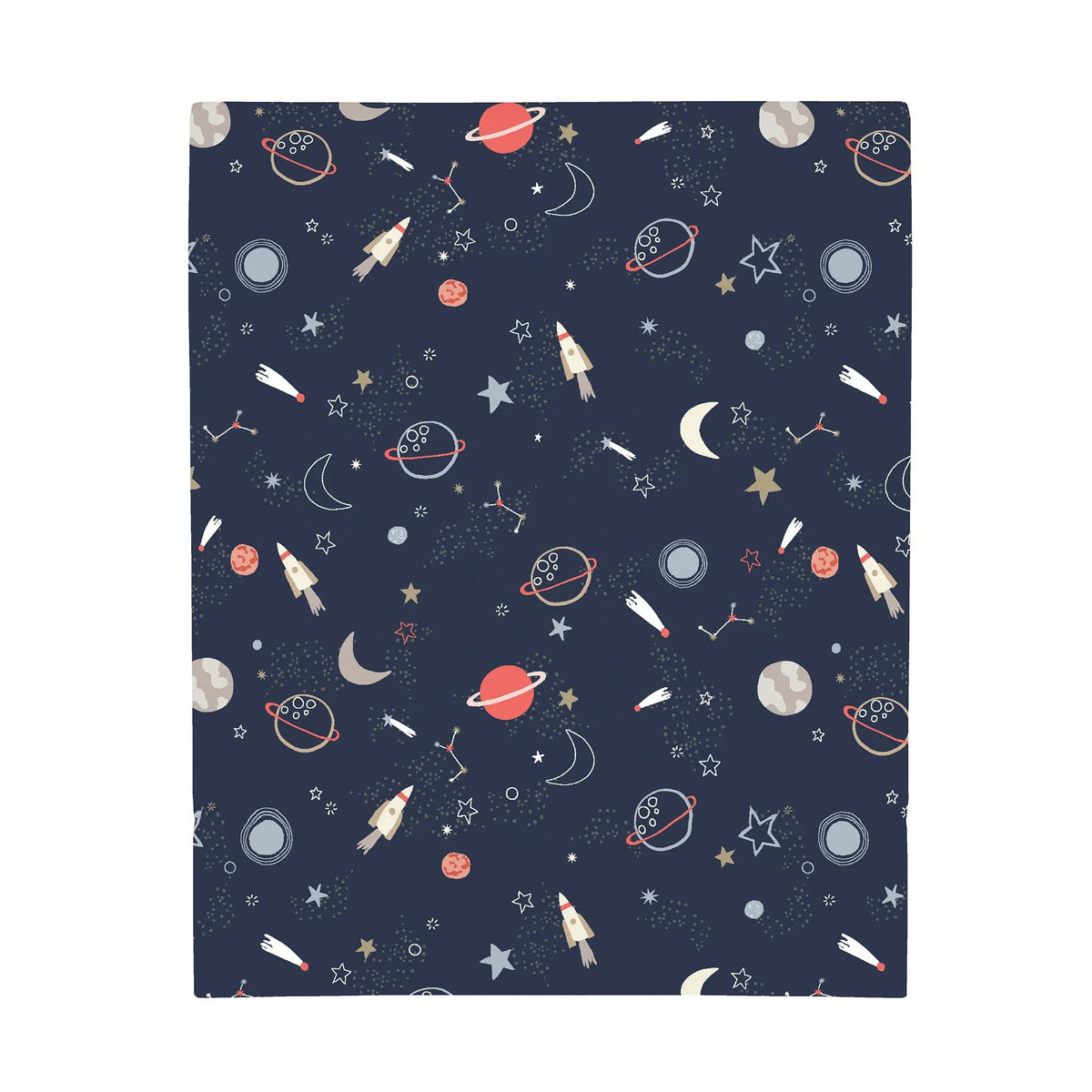 NoJo Super Soft Navy Cosmic Solar System Nursery Crib Fitted Sheet - BIG FRENCHIES