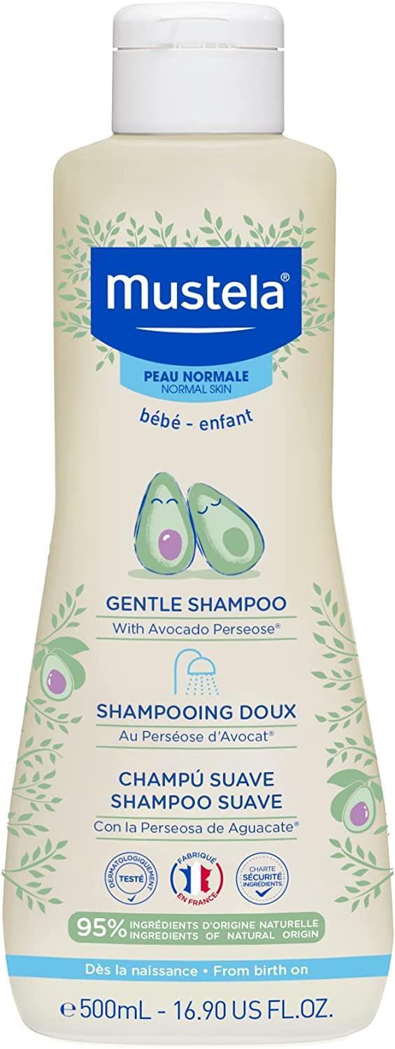 Mustela Gentle Tear-Free Baby Shampoo, Natural Ingredients, Hypoallergenic, 16.91 fl oz