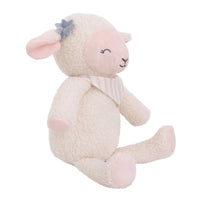 Farmhouse Chic Pink and White Super Soft Plush Stuffed Animal Lamb with Bandana - "Meadow" - BIG FRENCHIES