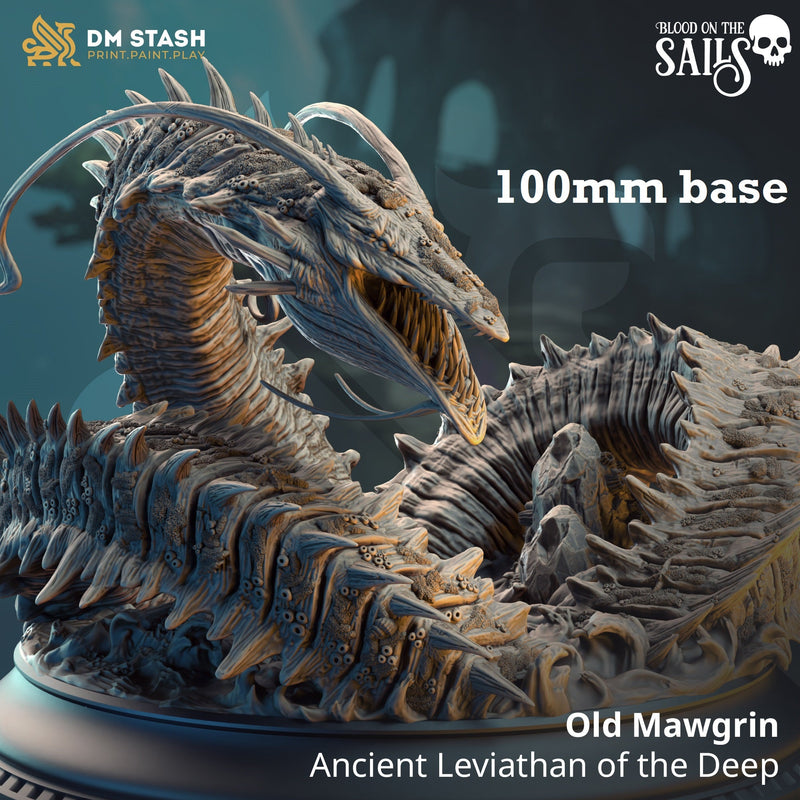 Old Mawgrin, Ancient Leviathan of the Deep (Sea Serpent Epic Boss)-3D Printed Miniatures-BIG FRENCHIES-All Systems Go Games