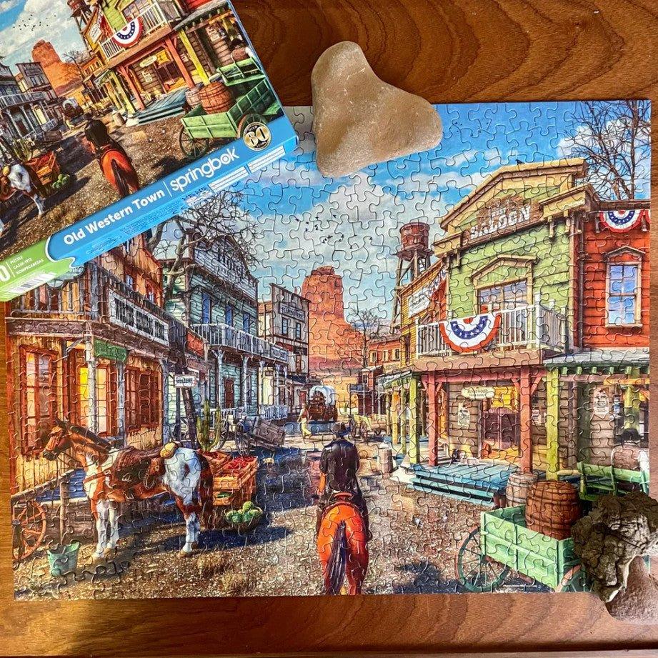 Old Western Town 500 Piece Jigsaw Puzzle by Springbok Puzzles - BIG FRENCHIES
