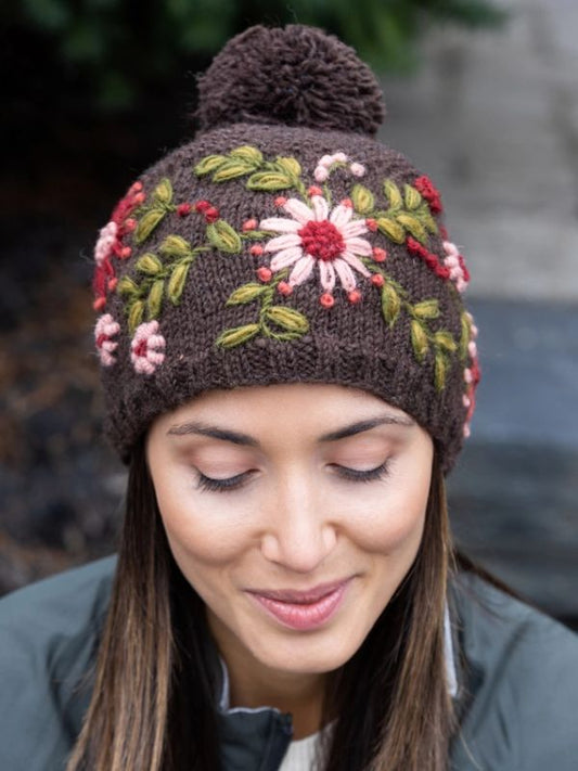 Olivia Wool Knit Embroidered Hat - BIG FRENCHIES