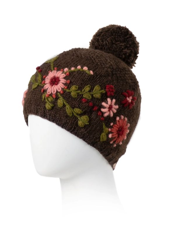 Olivia Wool Knit Embroidered Hat - BIG FRENCHIES
