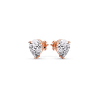 Three-Prong Pear Diamond Solitaire Stud Earrings (1.00ct - 10.00ct)