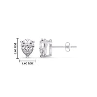 Three-Prong Pear Diamond Solitaire Stud Earrings (1.00ct - 10.00ct)