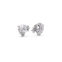 Three-Prong Pear Diamond Solitaire Stud Earrings (1.00ct - 10.00ct)