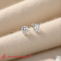 Three-Prong Pear Diamond Solitaire Stud Earrings (1.00ct - 10.00ct)