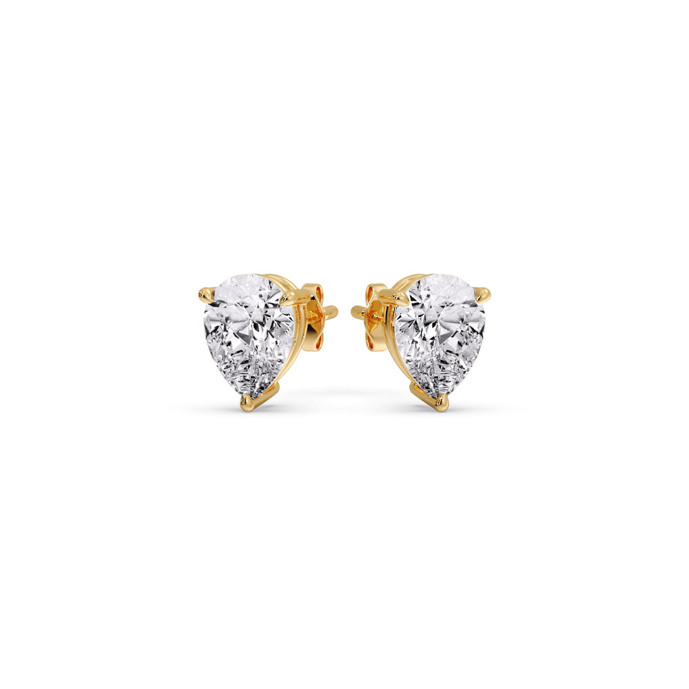 Three-Prong Pear Diamond Solitaire Stud Earrings (1.00ct - 10.00ct)