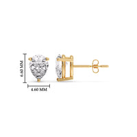 Three-Prong Pear Diamond Solitaire Stud Earrings (1.00ct - 10.00ct)