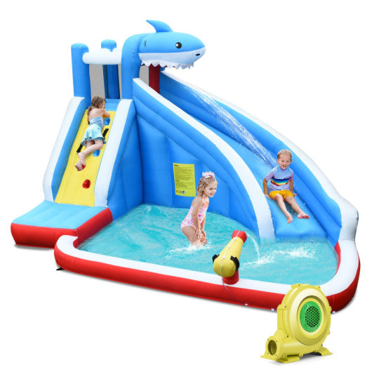 4-in-1 Inflatable Water Slide Park with Long Slide and 735W Blower - BIG FRENCHIES
