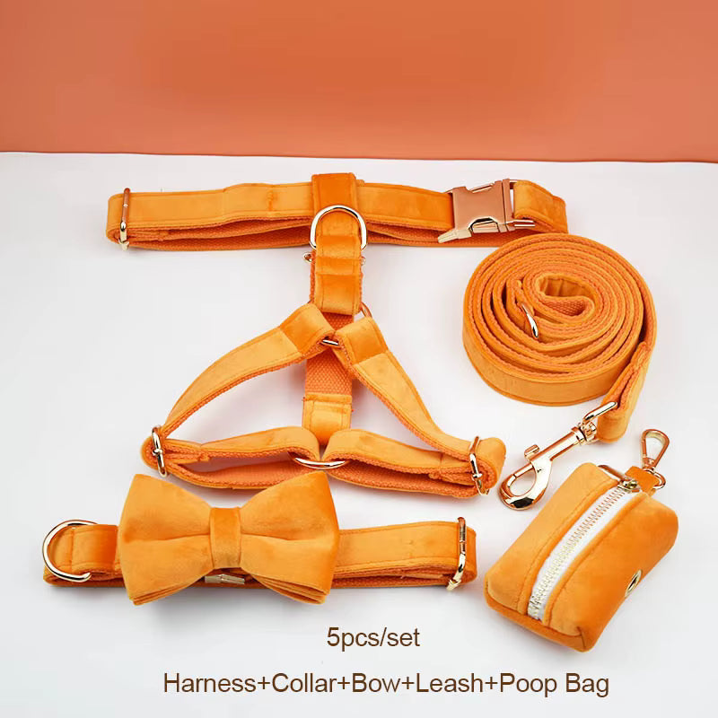 Personalized Orange Velvet Classic Set