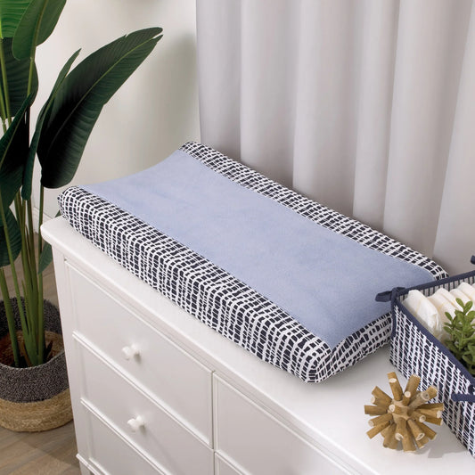 Seas The Day Navy and Blue Super Soft Changing Pad Cover - BIG FRENCHIES