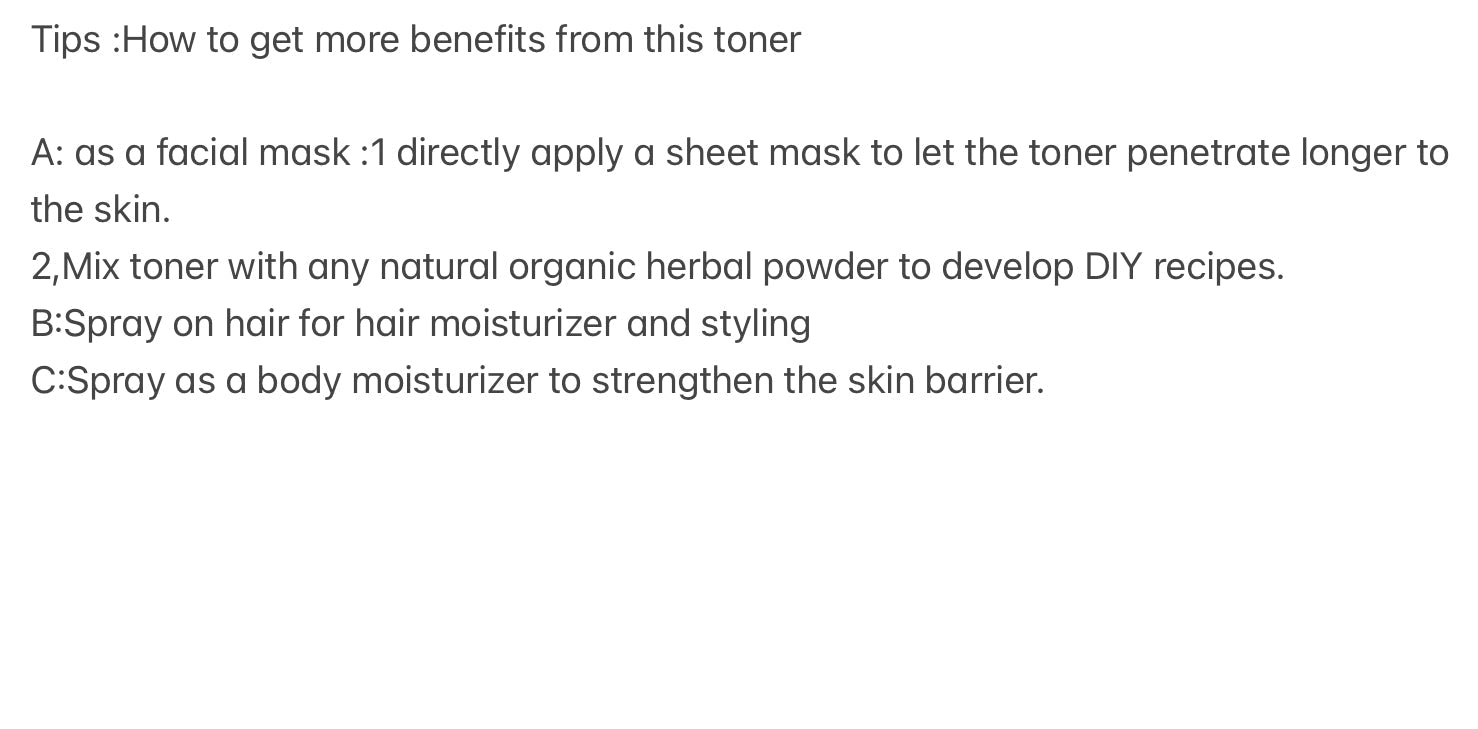 Certified Organic pH Balancing Facial Toner for Normal to Oily /sensitive Skin/Acne Skin Barrier builder - BIG FRENCHIES