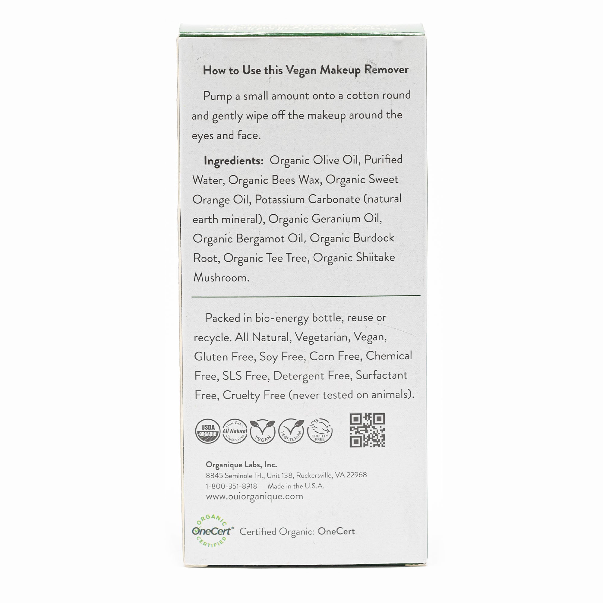 Certified Organic Double action makeup remover Detoxifies the skin Alcohol free - BIG FRENCHIES