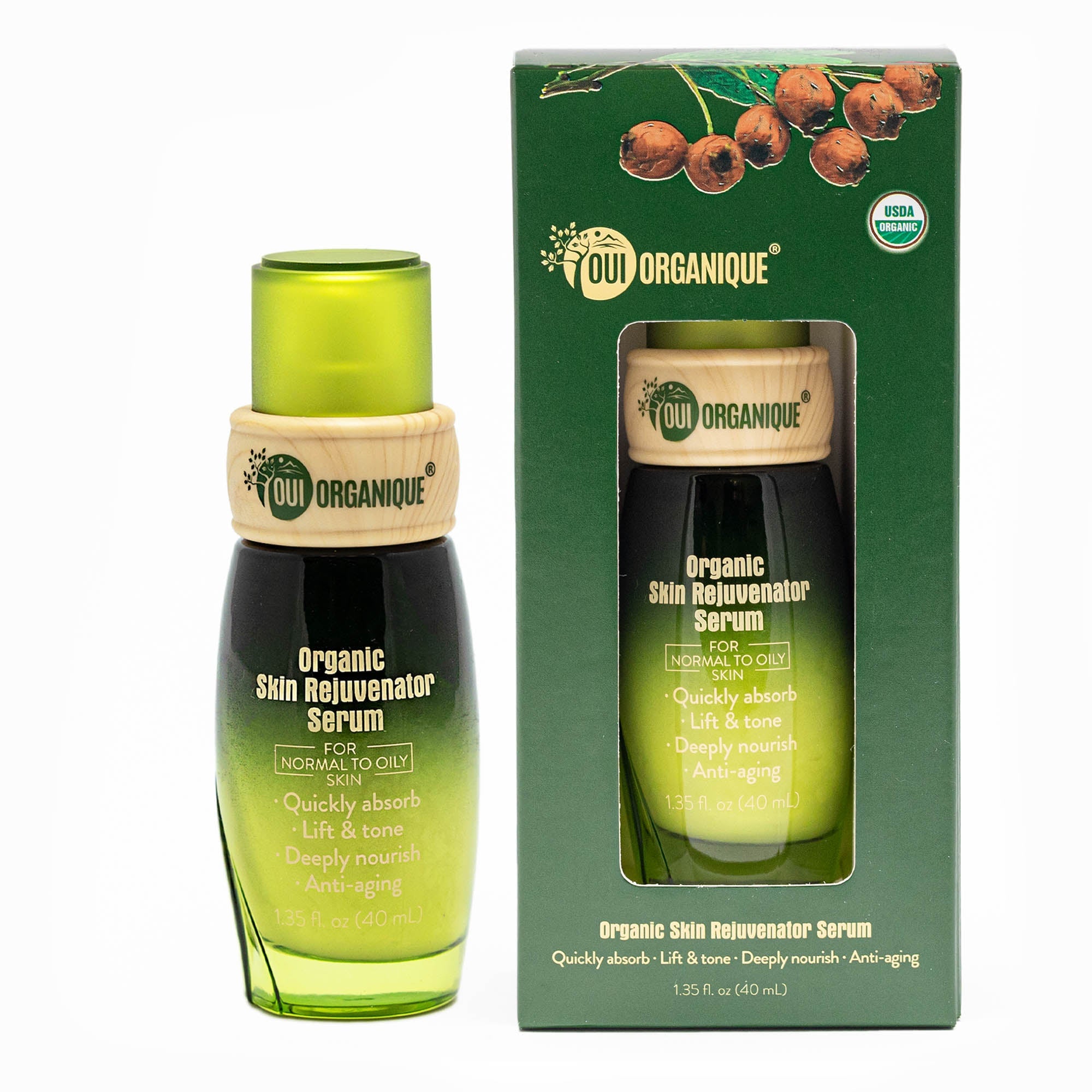 Certified Organic Skin Rejuvenator Serum Anti aging natural sunscreen alternative Botanical retinol - BIG FRENCHIES