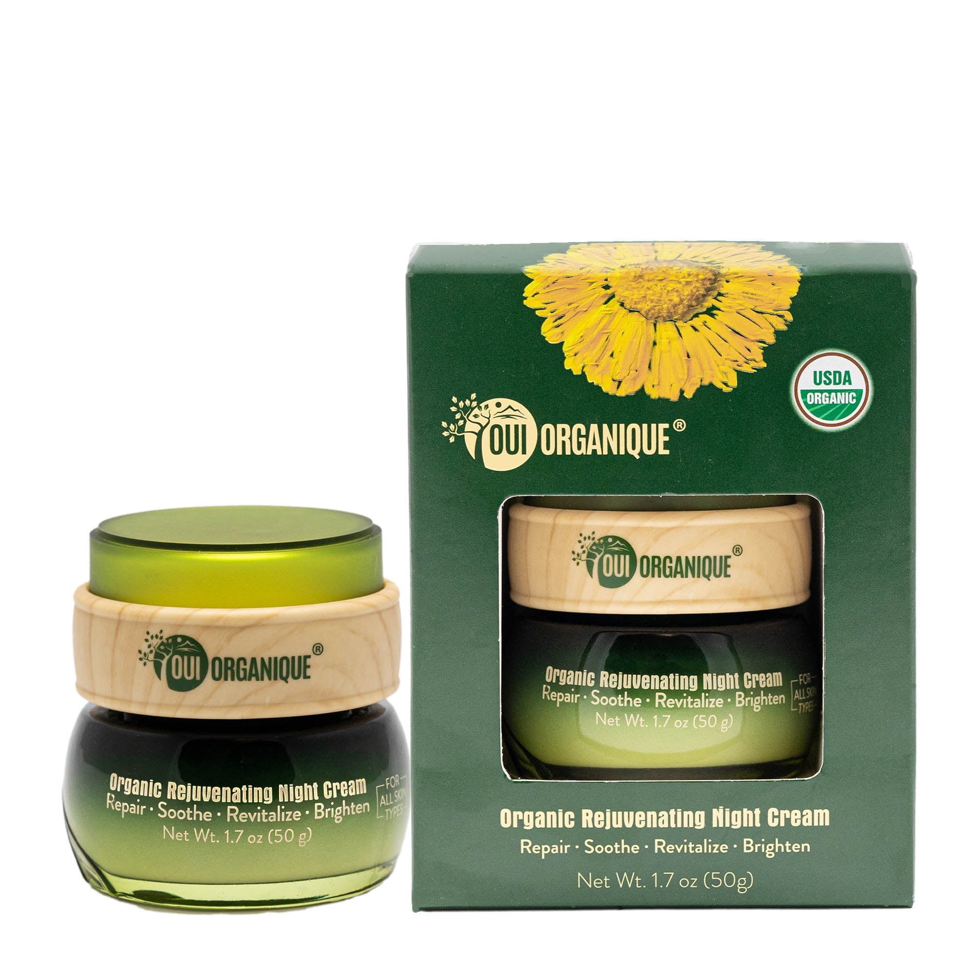 Certified Organic Rejuvenating Night cream calendula Hydrate Anti-aging Repair |Calendula flower - BIG FRENCHIES