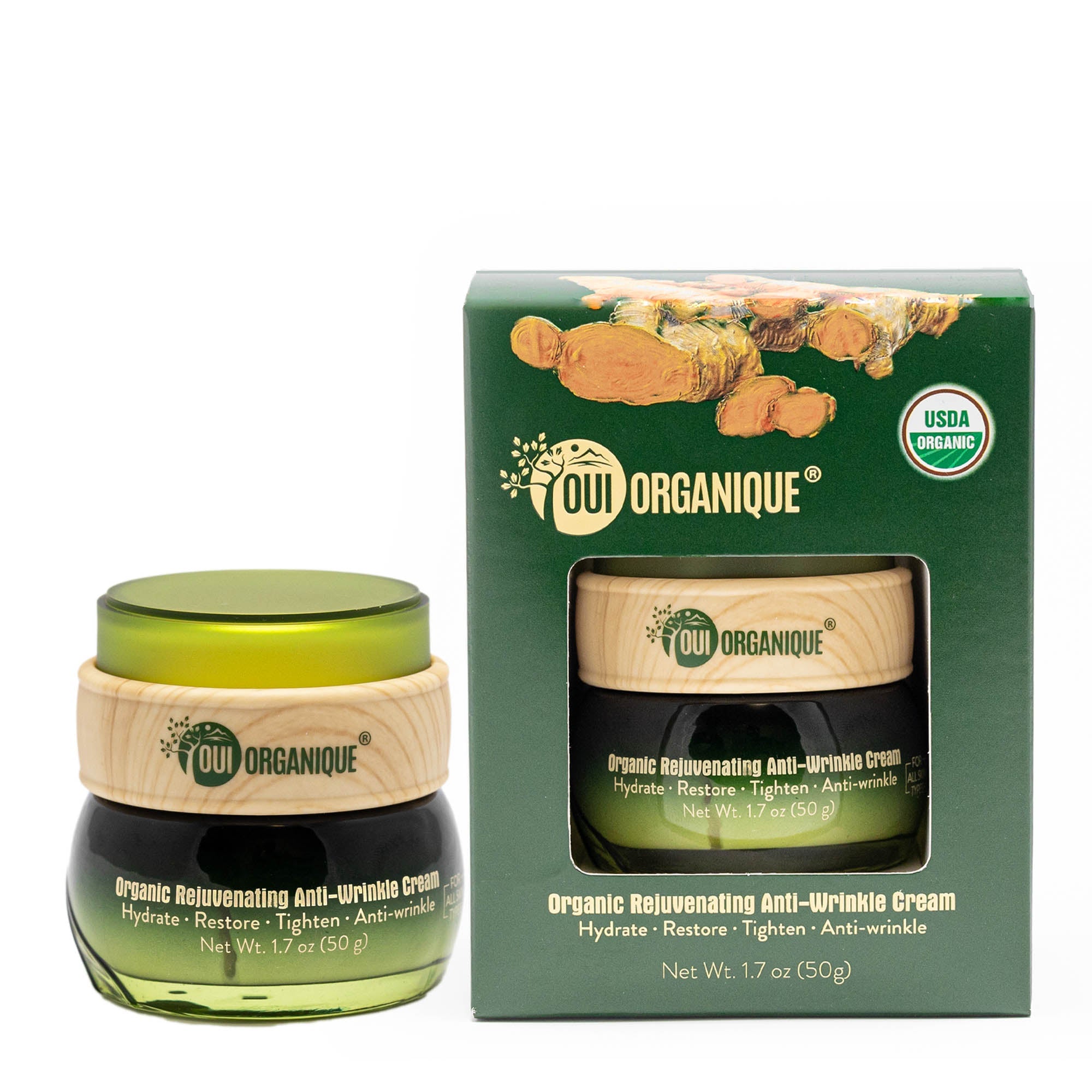 Certified Organic Rejuvenating Anti-Wrinkle Cream for All Skin types(sensitive skin) Turmeric - BIG FRENCHIES