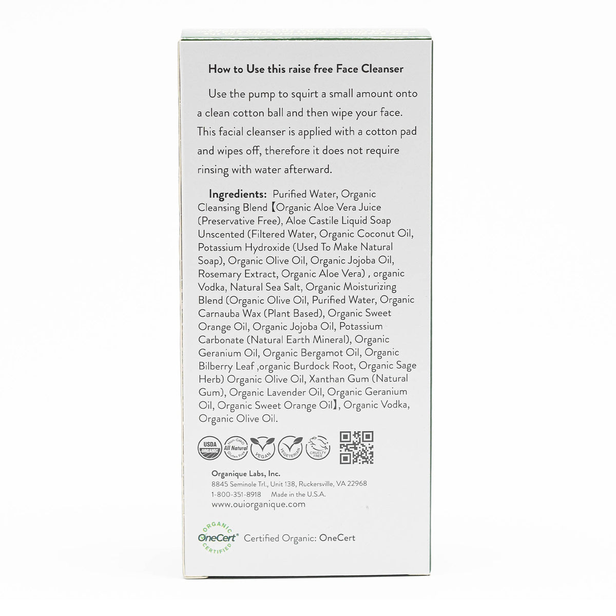 Certified Organic Rinse Free Facial Cleanser|Aloe vera All -in-1 Skin freshener All skin Types even Sensitive/Baby's wipe - BIG FRENCHIES