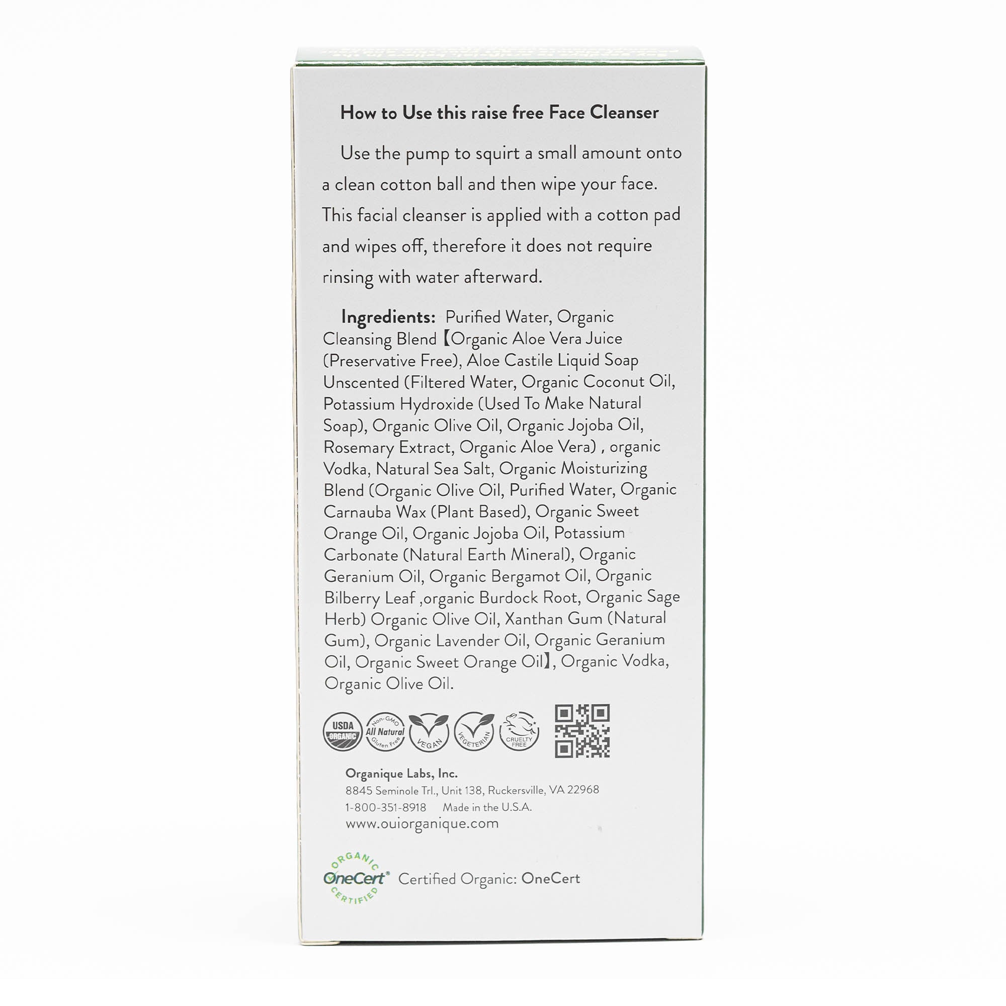 Certified Organic Rinse Free Facial Cleanser|Aloe vera All -in-1 Skin freshener All skin Types even Sensitive/Baby's wipe - BIG FRENCHIES