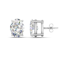 Classic Four Prong Oval Diamond Solitaire Stud Earrings (1.00 Ct - 10.00 Ct)