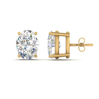 Classic Four Prong Oval Diamond Solitaire Stud Earrings (1.00 Ct - 10.00 Ct)