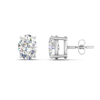 Classic Four Prong Oval Diamond Solitaire Stud Earrings (1.00 Ct - 10.00 Ct)