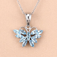 1.76 Carat Genuine Swiss Blue Topaz .925 Sterling Silver Pendant