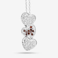0.45 Carat Genuine Red Diamond and White Diamond .925 Sterling Silver Pendant