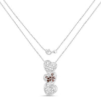 0.45 Carat Genuine Red Diamond and White Diamond .925 Sterling Silver Pendant