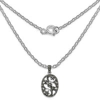 0.28 Carat Genuine Black Diamond .925 Sterling Silver Pandent