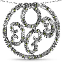 0.22 Carat Genuine Green Diamond .925 Sterling Silver Pendant