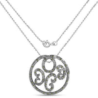 0.22 Carat Genuine Green Diamond .925 Sterling Silver Pendant