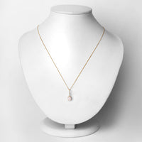0.53 Carat Genuine Ethiopian Opal and White Diamond 10K Yellow Gold Pendant